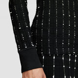 Fragmented Stripes Mock Neck Top