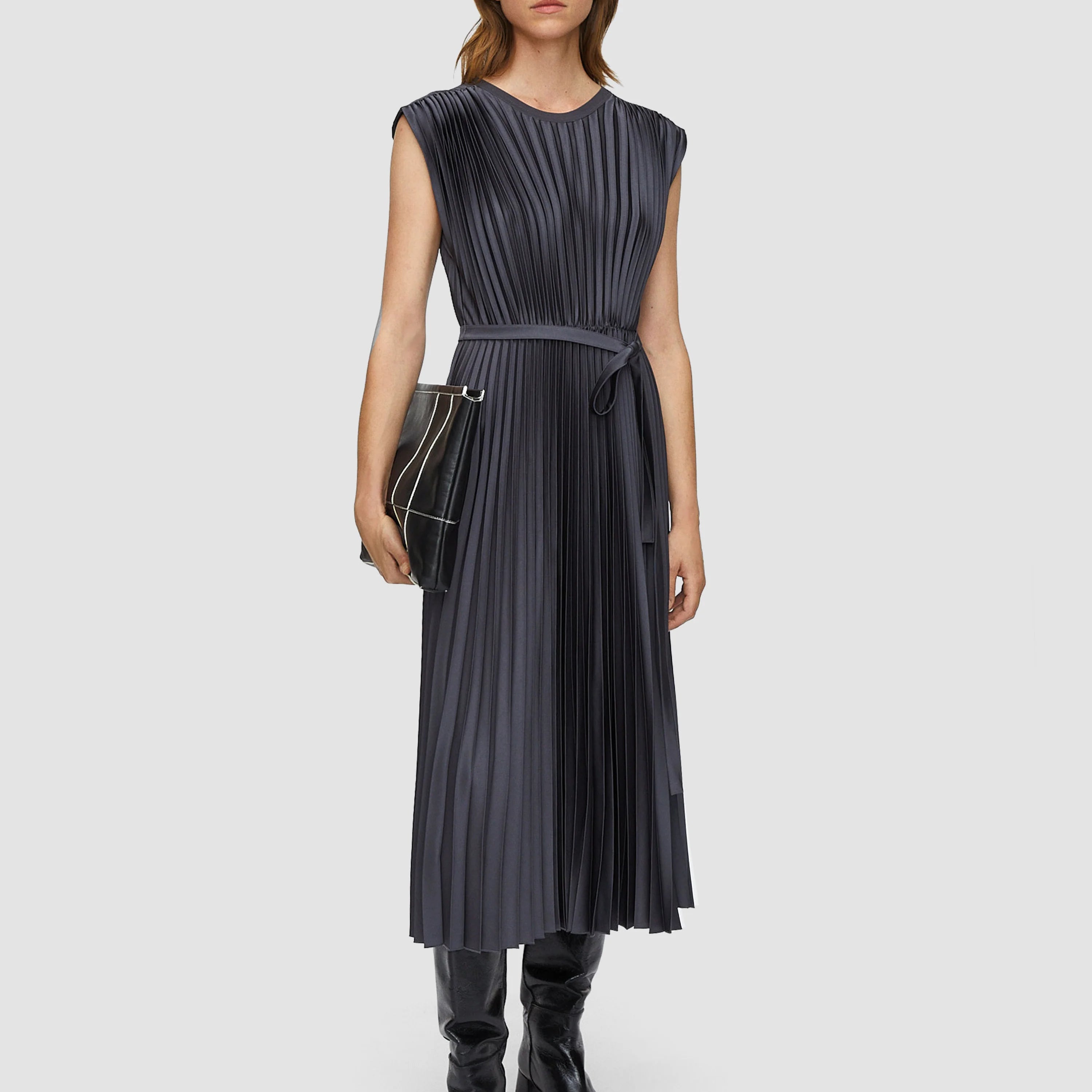 Volta Knit Weave Plissé Dress