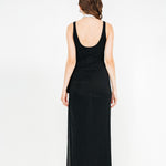 Crystal jersey scoop neck midi dress in black by Magda Butrym - The Line