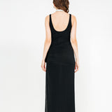 Crystal jersey scoop neck midi dress in black by Magda Butrym - The Line