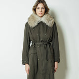 Khaki Trench Fur by Yves Salomon - The Line