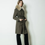 Khaki Trench Fur by Yves Salomon - The Line
