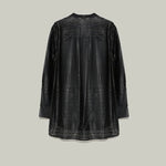 Leather Oversized Shirt with Laser Perforations - The Line