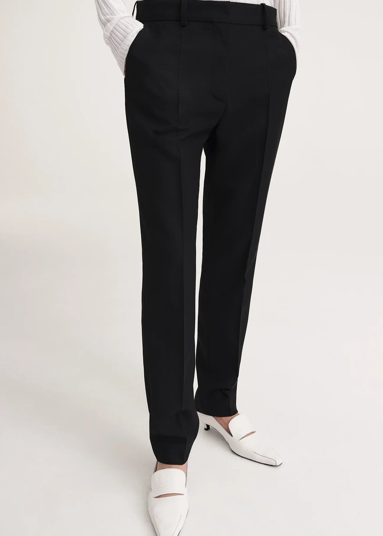 Tallis Slim Fit Cropped Tapered Trousers Black | ALLSAINTS