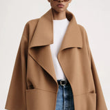 Signature wool cashmere coat camel by Toteme - The Line